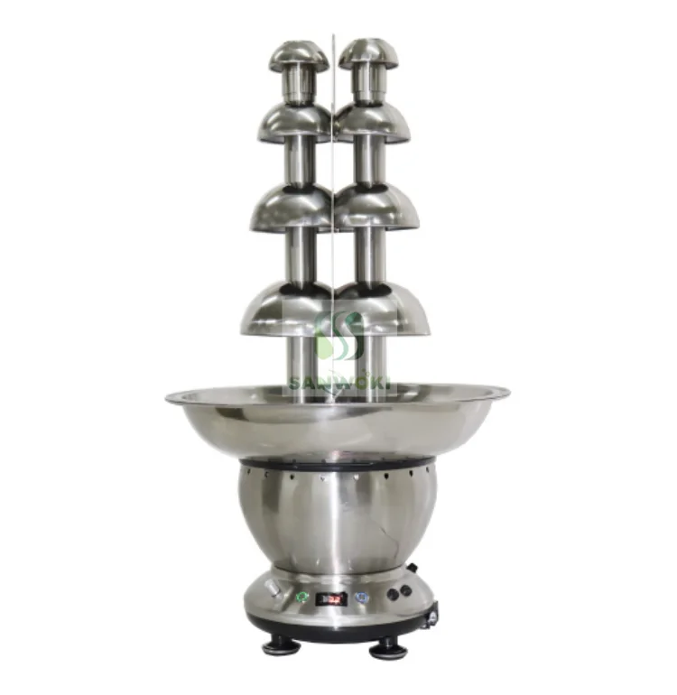 Double tower chocolate fountain machine double color chocolate waterfall machine stainless steel hotpot