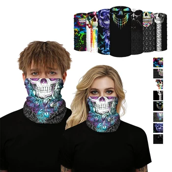 

3D Skeleton Skull Bandana Buffs Neck Gaiter Skull Headband Face Mask Cycling Ghost Scarf Neck Bandanas Ski Sport Hiking Scarves