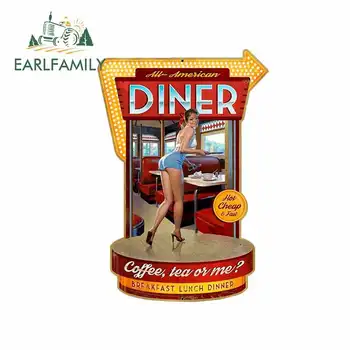 

EARLFAMILY 13cm x 8.9cm for All American Diner Metal Sign - Hand Made Car Stickers and Decals Fashion Car Styling