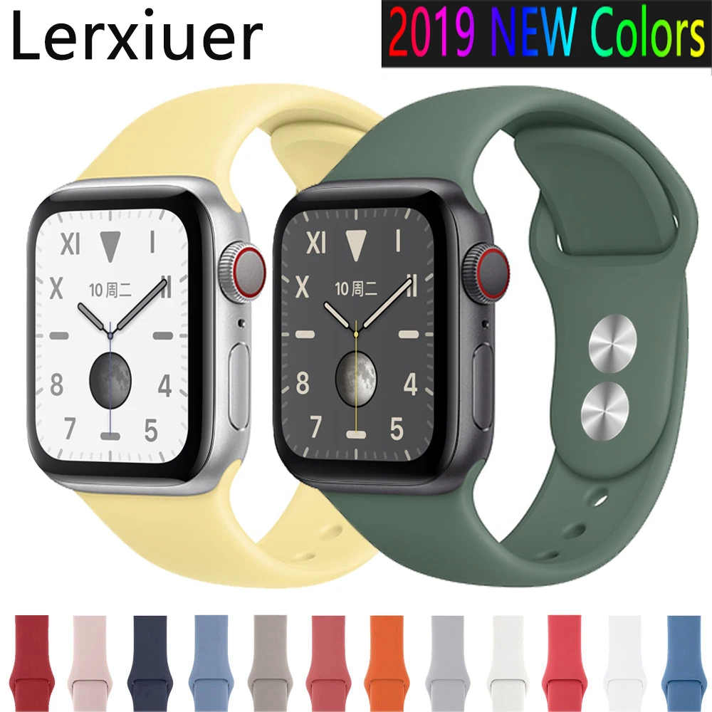 Силиконовый ремешок для apple watch band apple watch 4 3 band 42 мм 38 мм iwatch band 44 мм/40 мм correa Браслет apple watch аксессуары