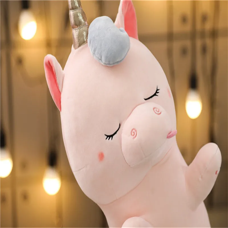 Милый рисунок единорога Кот плюшевый чучело кукла животные ребенок Sleepping игрушка подушечные куклы Подарки для девочек