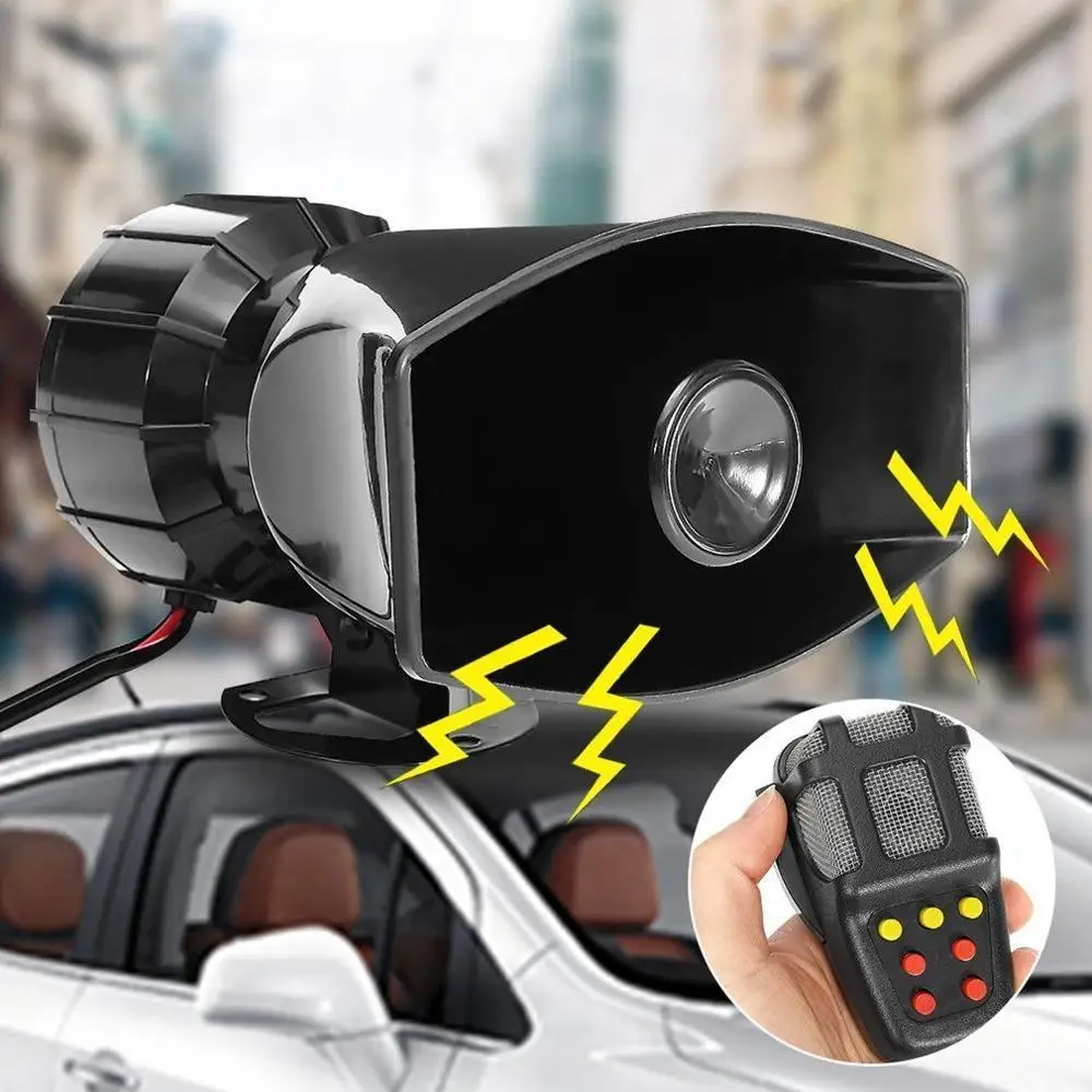 Car Horn Loud Multipurpose Speaker Police Siren Air Megaphone Alarm Emergency Motorcycle 12V 100W Multi-tone &amp Claxon Horns |