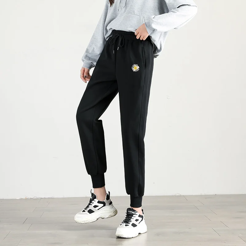 

HED 2020 new Women Fashion Elastic Waist Sport Harem Pants Female Casual Floral Print Loose Jogging Trousers