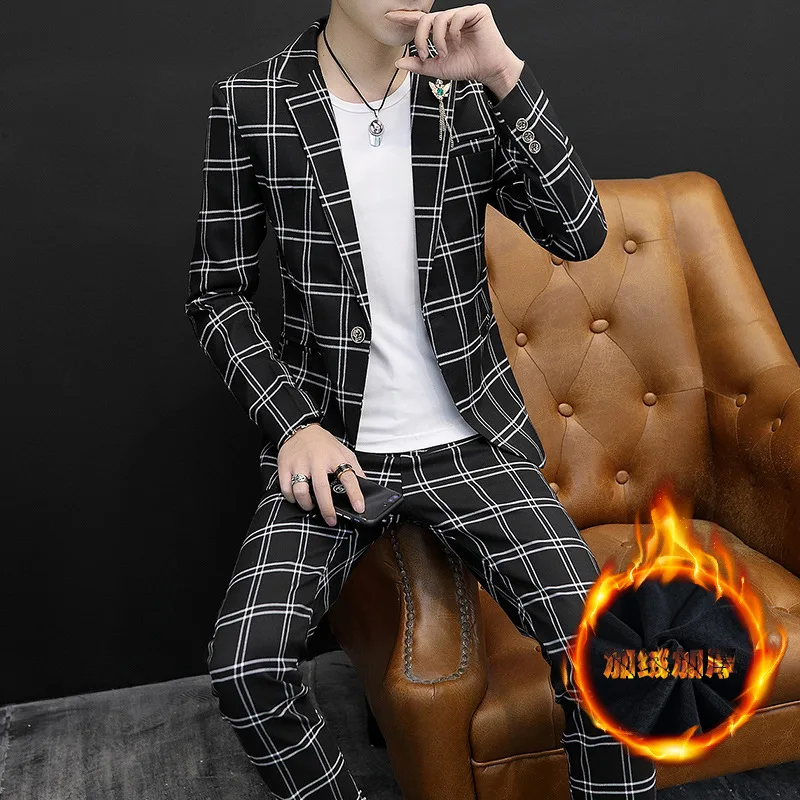 

Casual Suit MEN'S Suit British Style MEN'S Suit Youth Slim Fit a Set of Korean-style Trend Coat Handsome Formal Wear