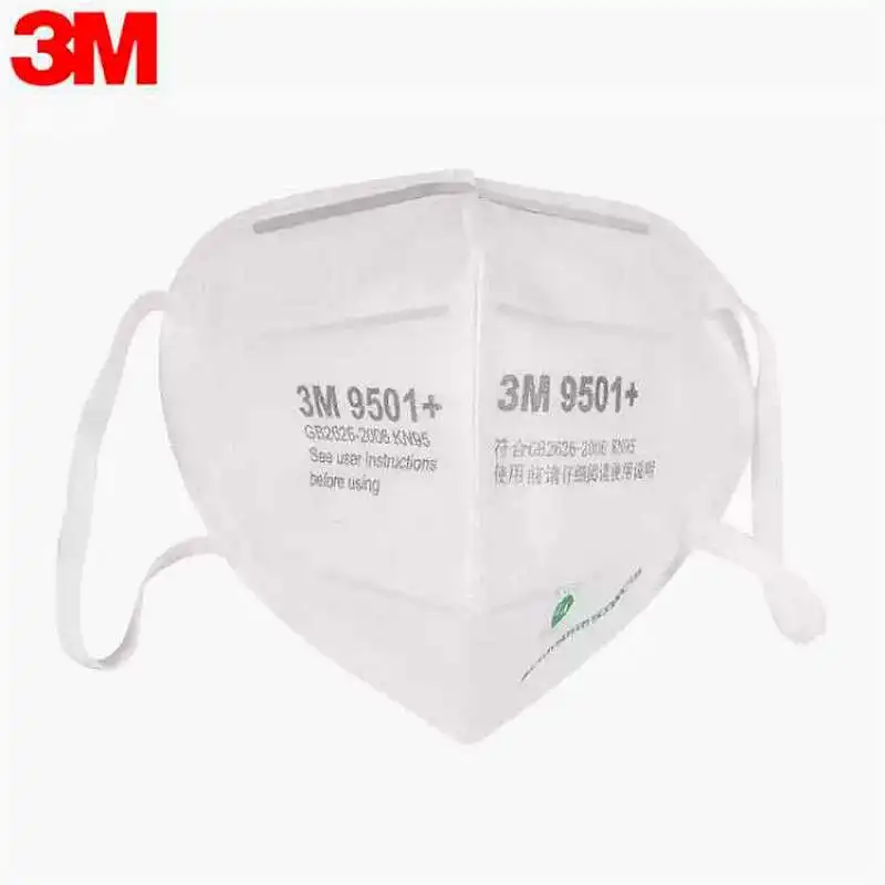 

3M 9501+ 9502 +dust Mask PM2.5 N95 FFP2 Anti influenza Anti-particles fabric folding filter Adult Riding Peculiar smell Earwear