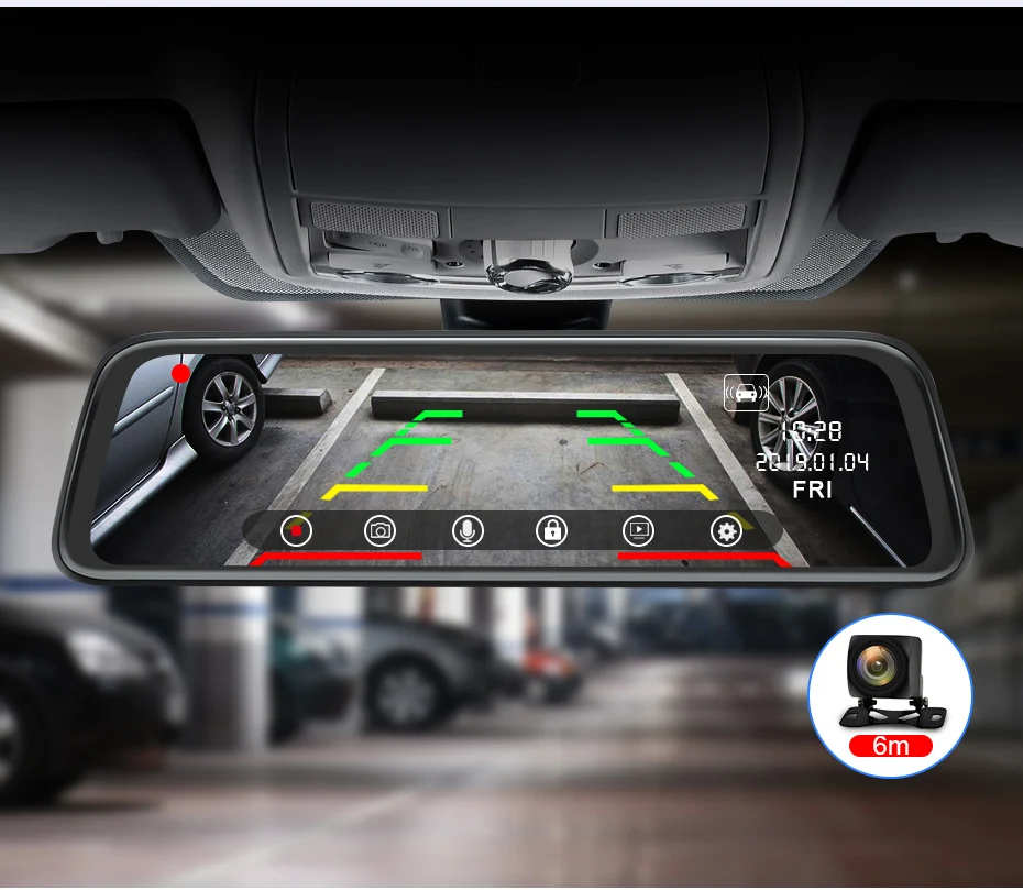 Android 8,1 4G Автомобильный видеорегистратор 1" поток зеркало заднего вида FHD 1080P ADAS DashCam камера видеорегистратор авто регистратор видеорегистратор gps Видеорегистраторы