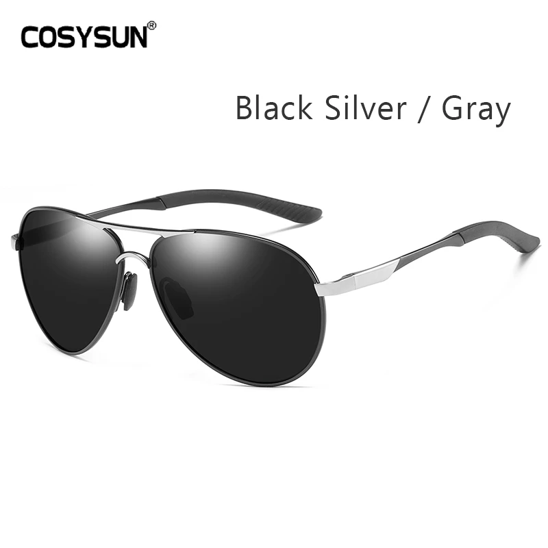 Classic Brand Designer Women Sunglasses Men Pilot sunglasses Polarized vintage Sun Glasses Female Driving Eyewear Oculos De Sol - Цвет линз: Black Silver Gray