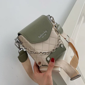 

Small bucket quilted women bags fashion Rivet chain messenger 2019 leather shoulder crossbody handbag designer lady brand female