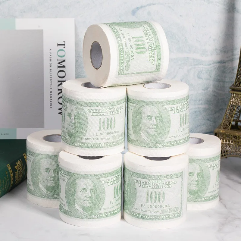 Модные креативные горячие продажи Дональд Трамп$100 доллар банкнот туалетная бумага рулон Новинка кляп подарок дампа Трамп ванная бумага полотенце