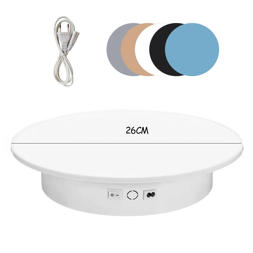 360 Degree Electric Rotating Photography Rotating Turntable Display Stands for Jewelry Product Display 3D Scan Pan with PVC photography turntable