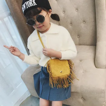

Kids shoulder bag 2020 new children's bag fashion tassel Korean version mini diagonal bag boys and girls baby coin purse