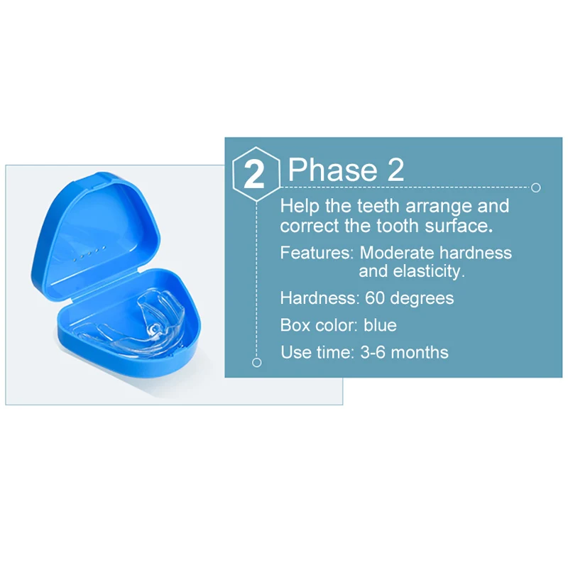 Phase 2 Cofoe Dental Braces Orthodontic locator Invisible orthodontic bracket For Smile Teeth Alignment Trainer and dental care With box - Цвет: Phase 2
