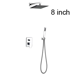 8 inch showerhead Современный латунный смеситель для душа, набор 8 дюймов, настенный дождевой Душ, система, смеситель горячей и холодной воды, ванная комната, светильники, новинка - Цвет: 8 inch showerhead