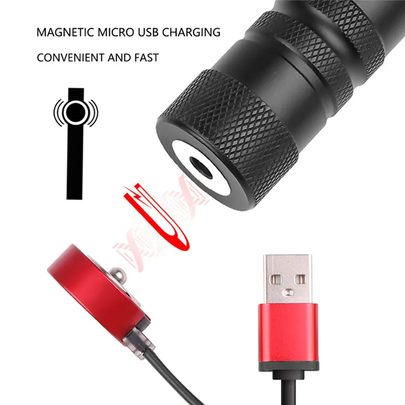 Rechargeable XHP50 Work Light Torch Flashlight With Magnet Can Be Used As Headlamp IP65 Led Flashlight 11x3x3CM Lanterna 40NOV2617