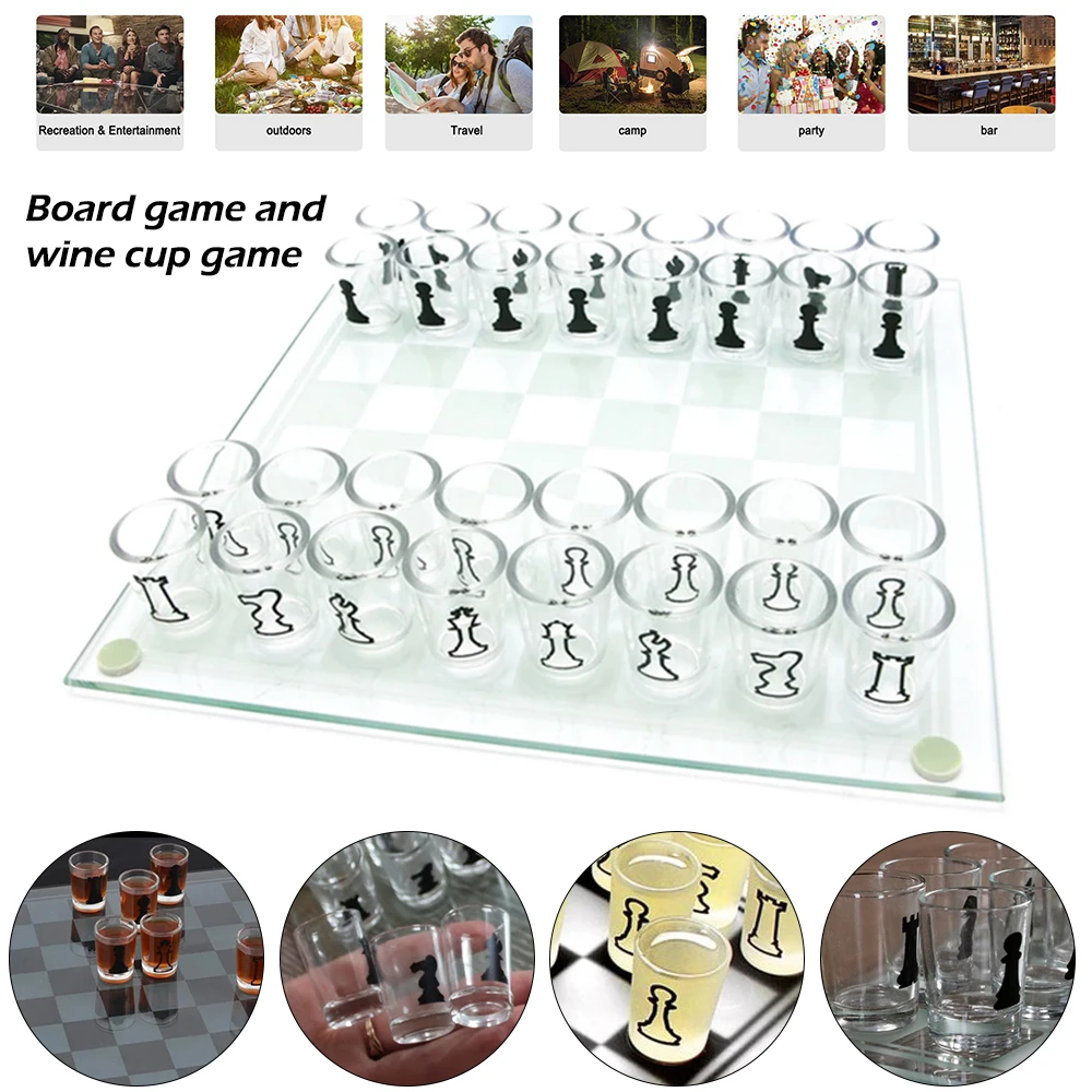 Conjunto de xadrez em vidro cristal para família, jogo de tabuleiro  acrílico anti-quebrado, elegante, artesanal, 1 conjunto - AliExpress