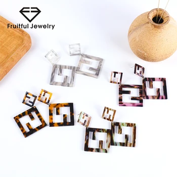 

серьги сережки ピアス Luxury Big brands Trendy Geometry Letter F Stud Earrings Wearing Resin Leopard Modern For Women Earrings