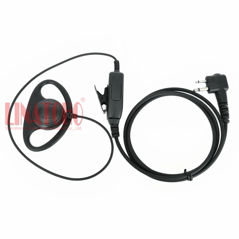 HAM GP2000 GP88s GP68 GP300 Clear Sound D-shape PTT Walkie Talky Radio Earphone
