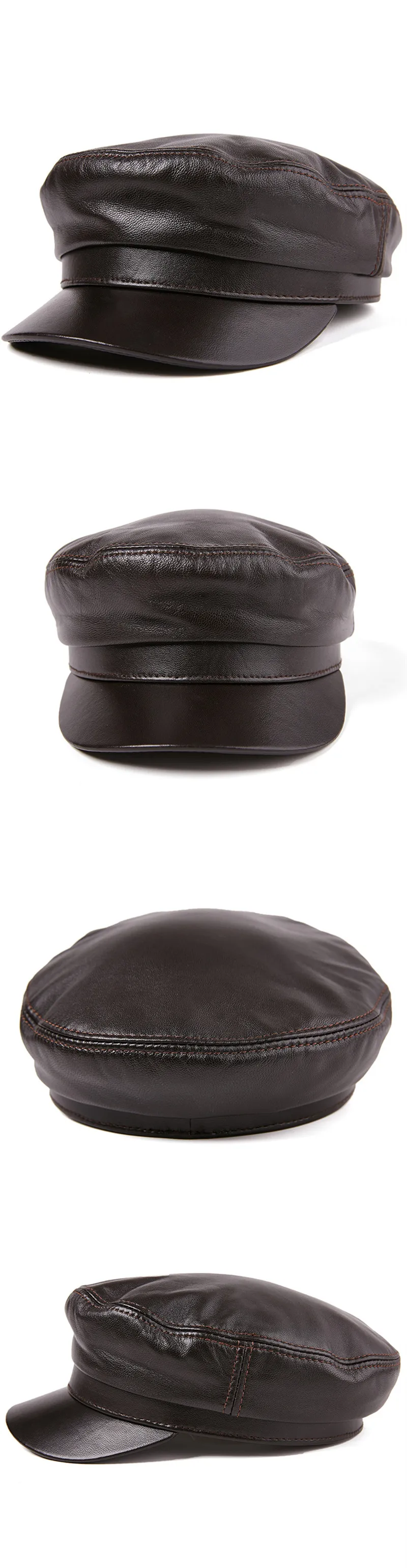 SILOQIN тренд шляпа из натуральной кожи Snapback Женская осенне-зимняя Высококачественная овчина военная шляпа мужская плоская кепка Bone Casquette