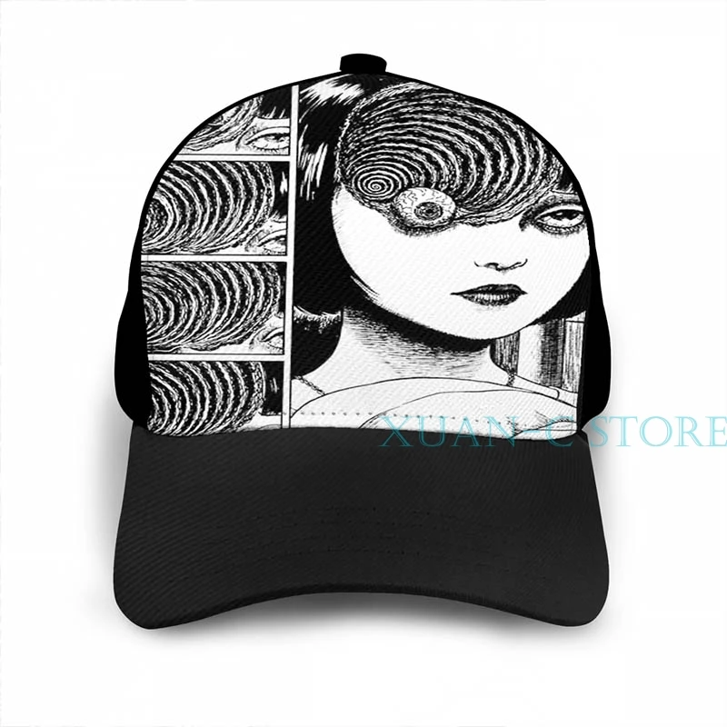 Junji Ito Uzamaki баскетбольная Кепка для мужчин и женщин модная черная шляпа унисекс с принтом