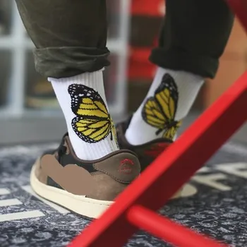 

Men's Sock Standard Art Men Butterfly Socks White Unisex Crew Casual Cotton Sox Adult Autumn Winter Classic Streetwear Skarpetki