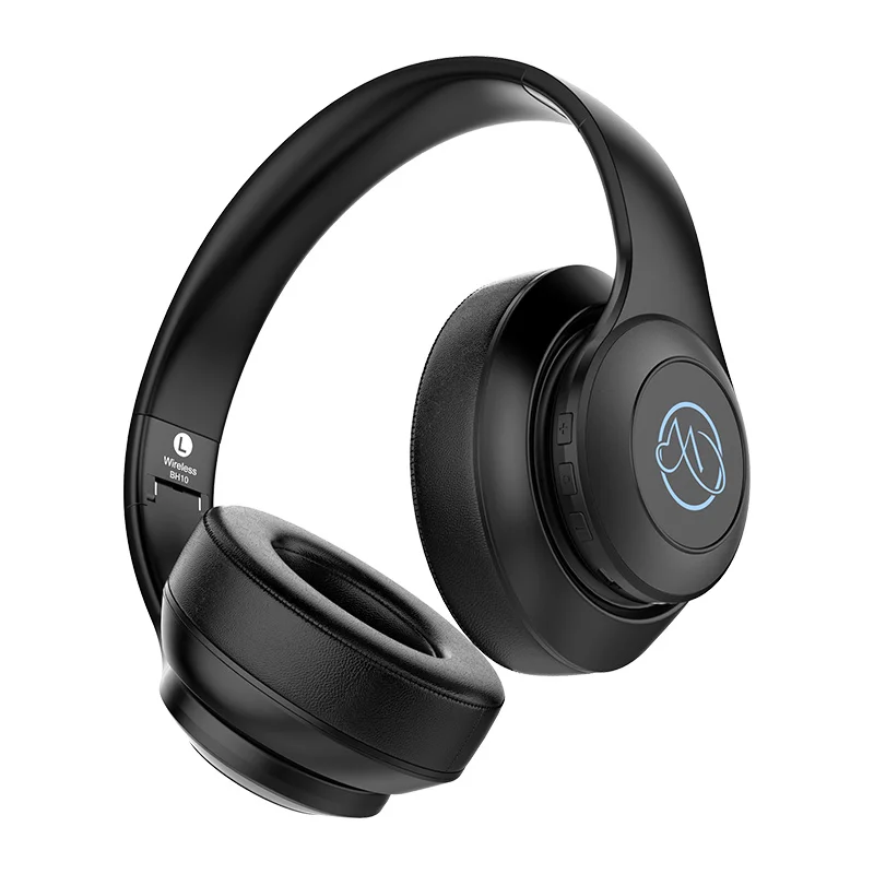 Черный Новые беспроводные наушники, Bluetooth гарнитура, Складные стерео наушники, игровые наушники с микрофоном для ПК, мобильного телефона, Mp3 - Цвет: Черный
