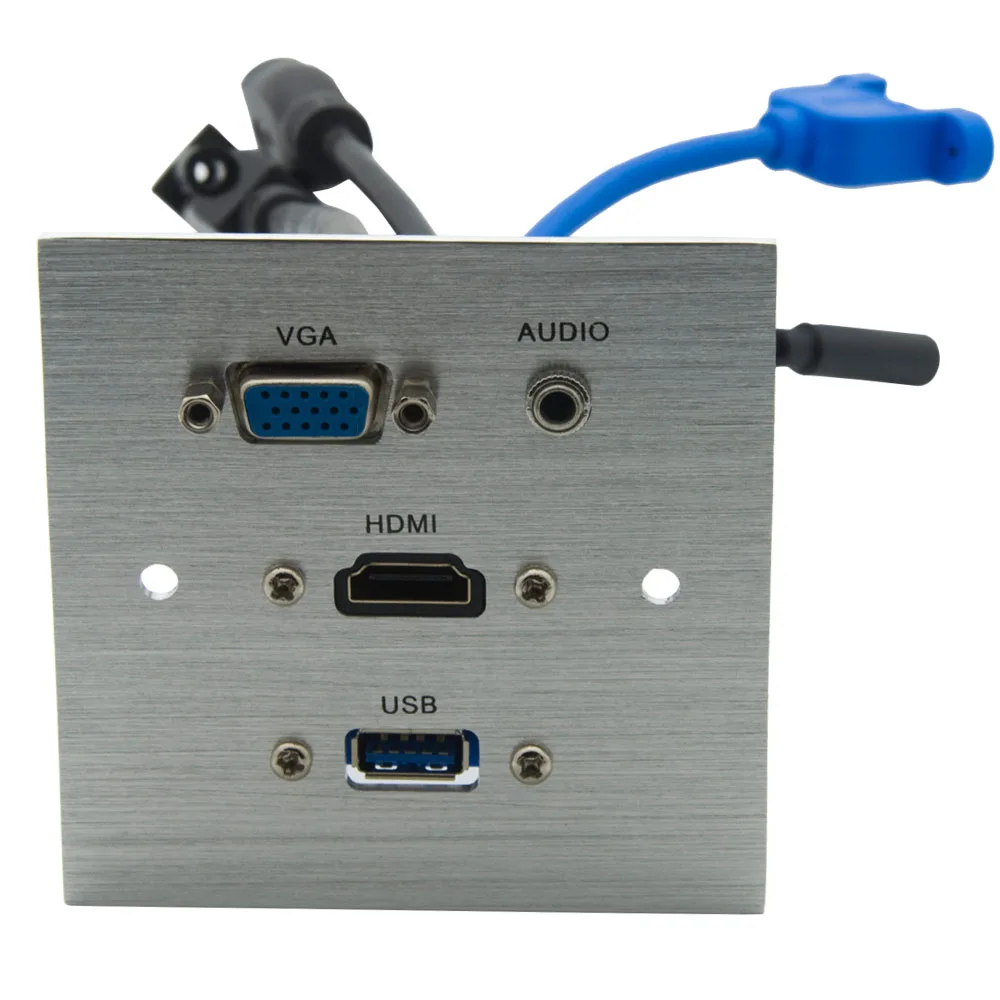 1 комплект алюминиевый 86 стиль VGA 3 5 мм стерео аудио HDMI USB 0 гнездо к женскому