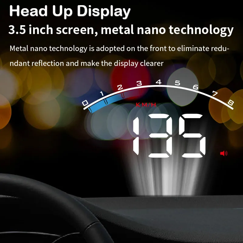 

New HUD Display KM/H MPH Car Alarm Speedometer Projector on Windshield OBD 2 on-board Computer Auto Head Up Display OBD2 Scanner