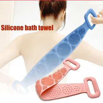 

Silicone Back Scrubber Soft Loofah Bath Towel Bath Belt Body Exfoliating Massage For Shower Body Cleaning Shower Strap