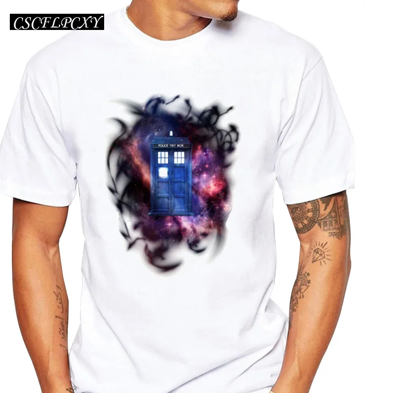 Новое поступление галактика полицейская коробка Мужская футболка с принтом