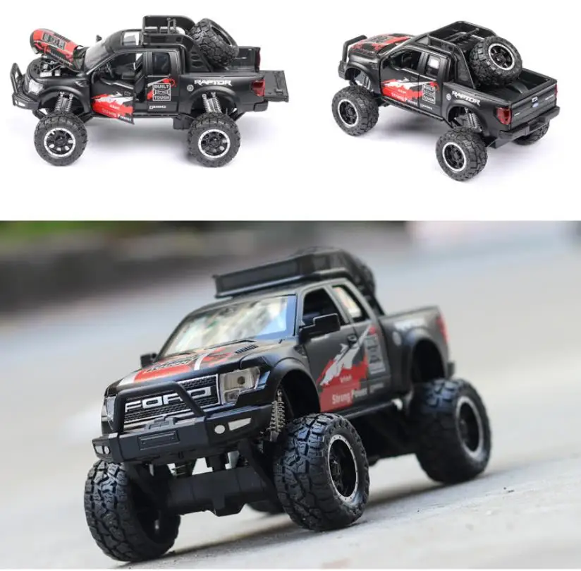 Модель автомобиля из 1:32 сплава, высокое моделирование Ford F150 пикапа, звук и светильник