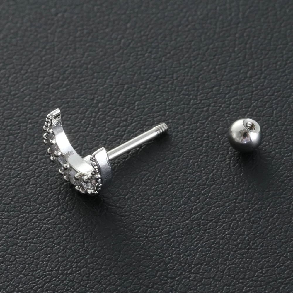 1 шт. CZ треугольник Tragus Daith Helix Rook нострилы для пирсинга маленький цветок луна