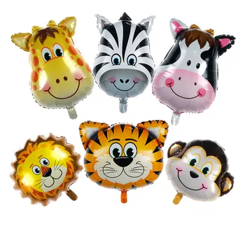 

1Pcs Jungle Animal Tiger Lion Monkey Zebra Giraffe Cow Air Helium Balloon Kids Safari Birthday Party Decor Zoo Theme Supplies