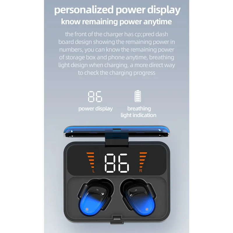 TWS беспроводные наушники Bluetooth наушники 5,0 Мини bluetooth гарнитура Водонепроницаемый головной убор Мощный светодиодный дисплей