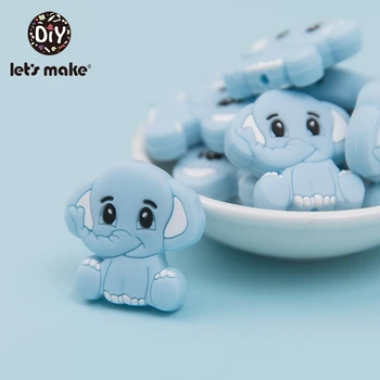 

Let's Make 20pcs BPA Free Silicone Elephants Necklaces Elephant Teething BPA Free Baby Teether Silicone Teether Toy For Kids