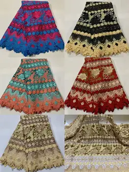 

Latest Cord Lace Material African Water Soluble Lace Fabric For Wedding/Party Dress ZQW119(5Yards/Lot)