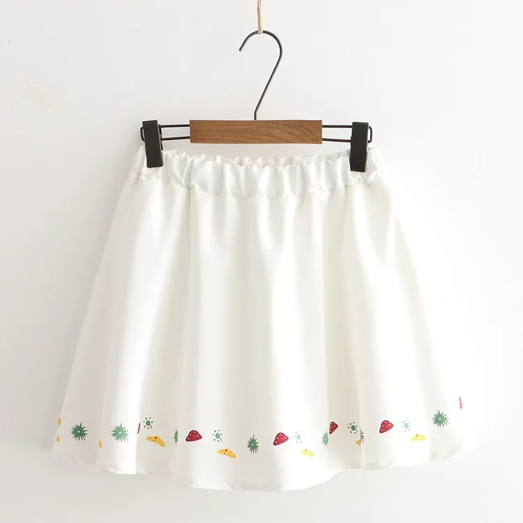 

Summer New Style Japanese-style Small Mushroom Printed A- line Skirt Hipster Versatile Short Skirt Student S27482