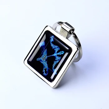 

Signs Of The Zodiac Square Metal Key Ring Custom Hard Enamel Metal Keychain