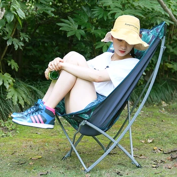 

Outdoor Folding Fishing Chair Leisure Picnic Barbecue Painting Stool Portable Ultra Light Lunch Break Moon Reclining Chair