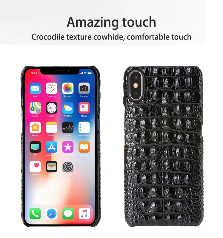 Роскошный чехол для телефона из воловьей кожи для iPhone Xr 6 6s 7 8 Plus X Xs Max, чехол с текстурой крокодиловой задней панели для 6p 6s p 7p 8p