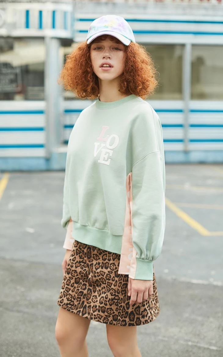 Vero Moda Новая женская хлопок контрастные буквы флисовая толстовка | 319433509