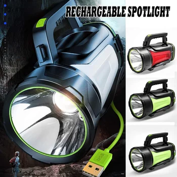

High power LED Flashlight Searchlight Spotlight 200/300/500W torch camping Lantern light for Hiking Hunting