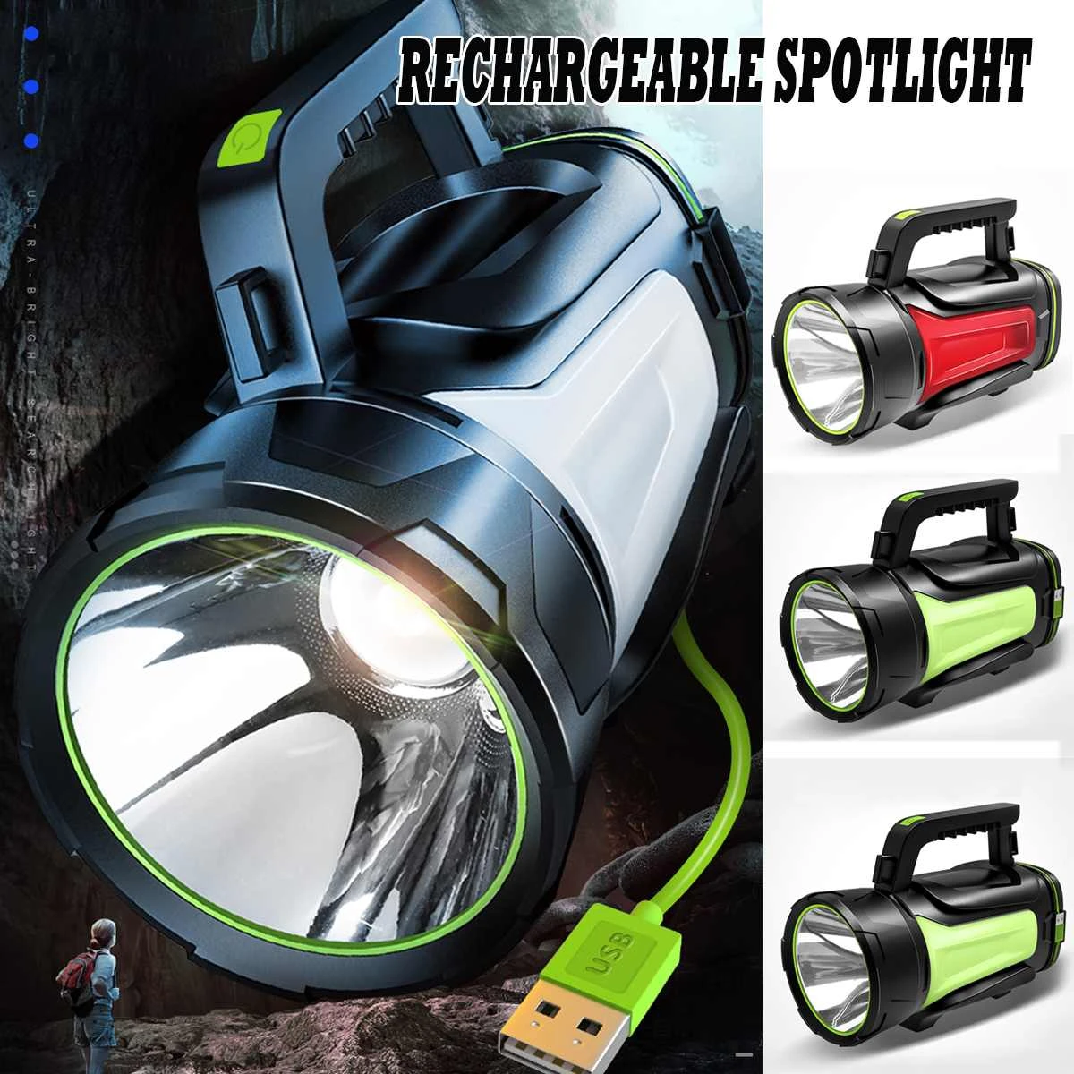 High power LED Flashlight Searchlight Spotlight torch Hunting Lantern Light