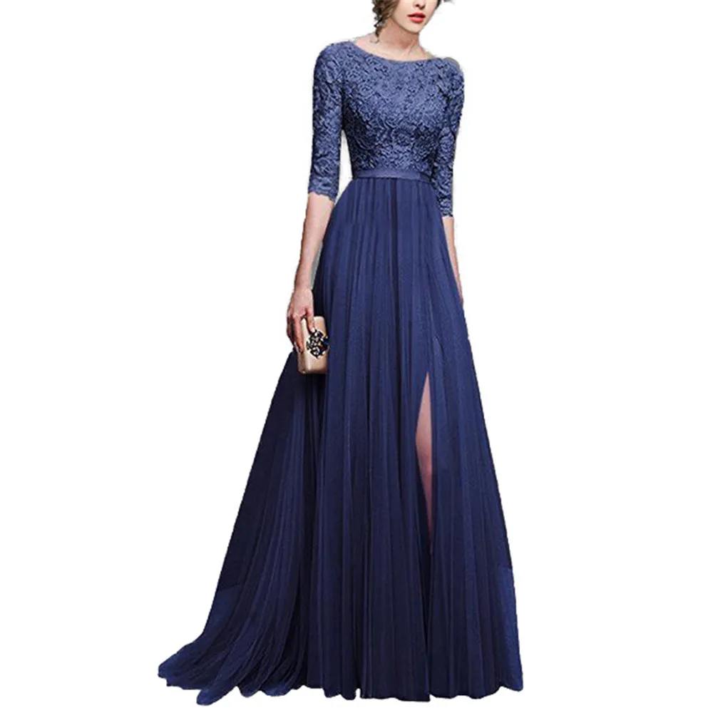 Wisalo размера плюс женское элегантное вечернее платье летнее кружевное с коротким рукавом О-образным вырезом с открытыми плечами Повседневное платье неправильной формы S-5XL Vestidos