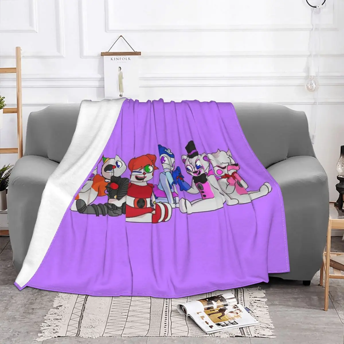 Fnaf Sister одеяло для группы Chibi покрывало кровати плед дивана клетчатый диван аниме |