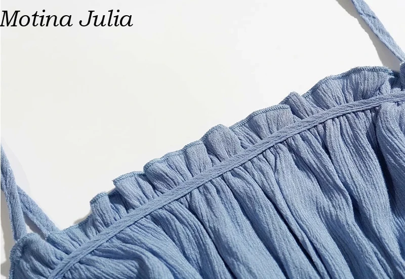 Motina Julia, элегантные, с рюшами, Короткие Топики, летние, женские, сексуальные, короткий, короткий, кроп-топ, на бретелях, базовые, пляжные, милые, женские топы