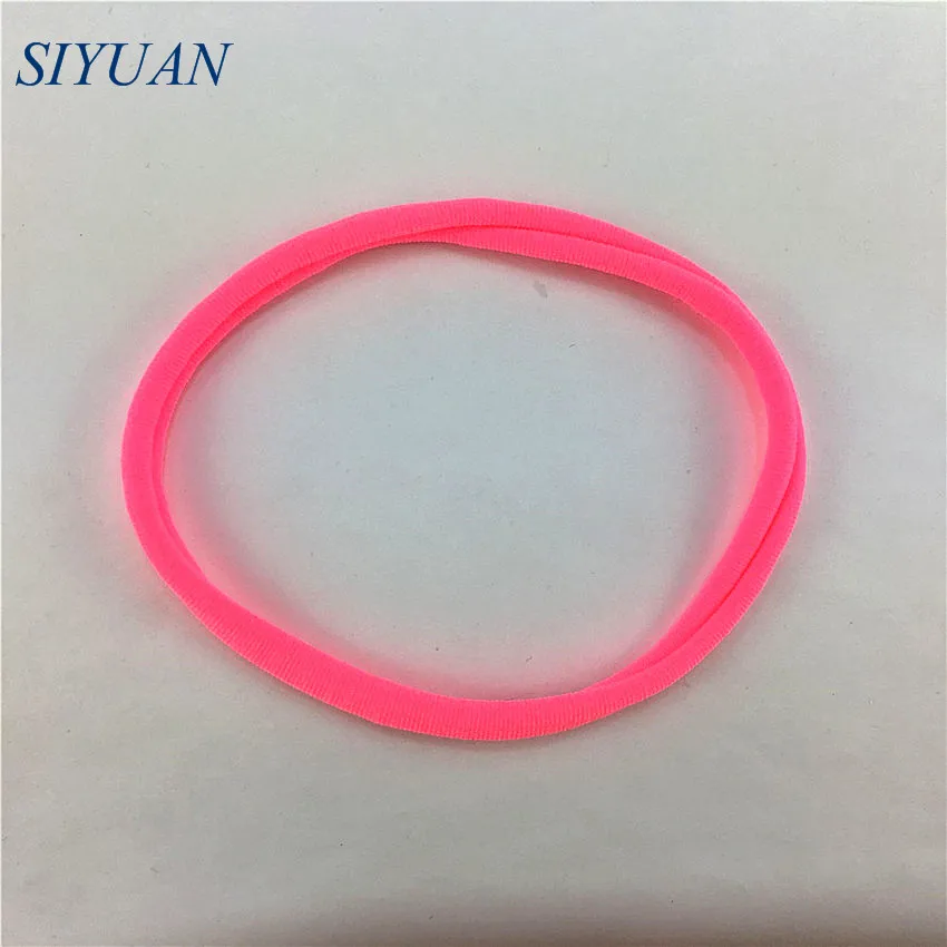 27-neon m pink 10 шт./лот, эластичная нейлоновая повязка на голову, мягкая эластичная повязка на голову для девочек, аксессуары для самостоятельной сборки, повязка на голову, разные цвета, hd19 - Цвет: 27-neon m pink