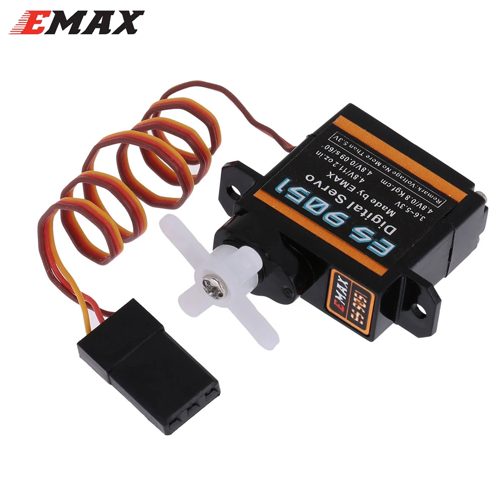 EMAX ES9051 ES 9051 4.8-5.5V 4.3g 0.8kg Gear Digital Servo Futaba JR Plug For 3D F3P Airplanes Helicopter Car RC Accessories Toy 3