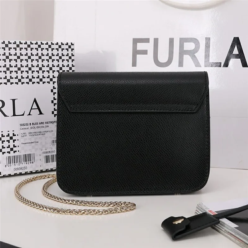 Оригинальные женские сумки FURLA, высококачественные женские кожаные сумки Furla черного цвета, размеры S 16,5 см x 12 см x 8 см