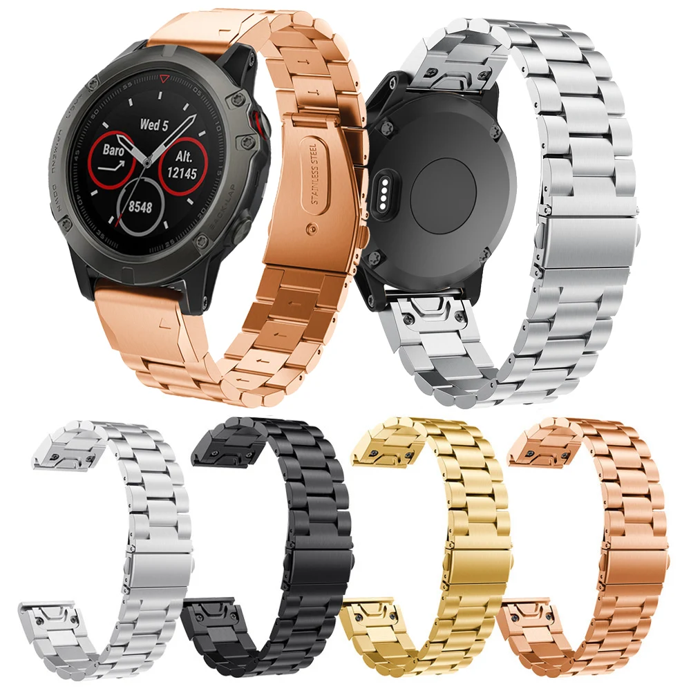 

Stainless steel Watch Strap Band for Garmin Fenix 6 6X 6S Pro 5X 5 5S Plus 3HR Watch Quick Release Wrist Band Strap 22mm 26mm
