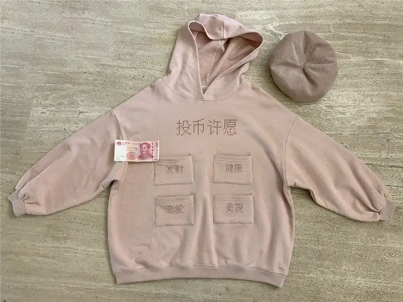 Pink hoodies Корейские повседневные негабаритные толстовки для женщин, японский каваи, одежда с забавным принтом, Женская Толстовка для девочек, милые розовые и синие пуловеры - Цвет: Pink hoodies
